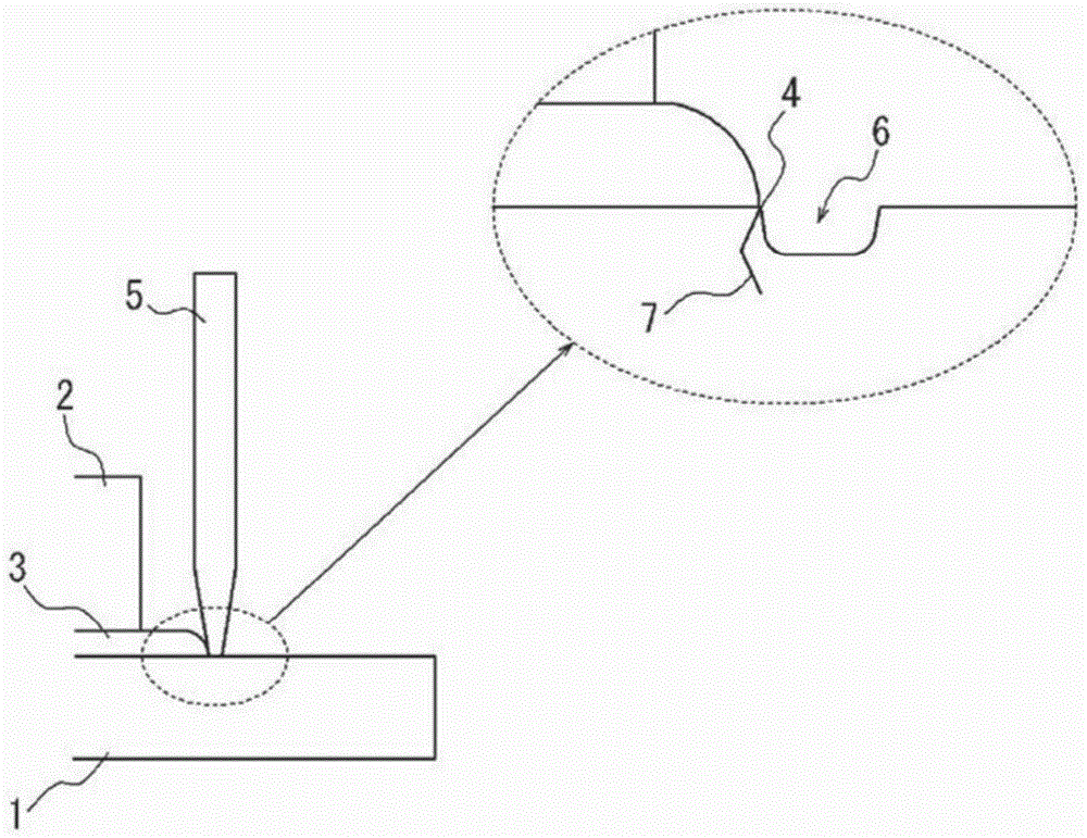 Pounding end, hammering method and welded joint using the method