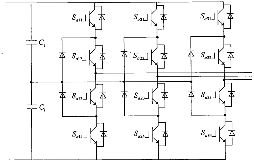 Drive system of open-winding permanent magnet synchronous motor for mine traction and its working method