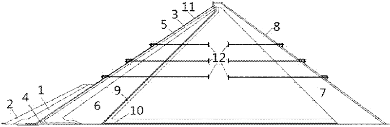 Anchored face rockfill dam and its construction method