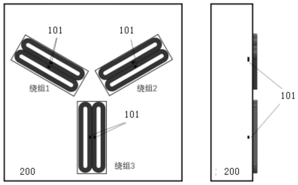 Three-degree-of-freedom position measuring device and method for Y-shaped magnetic levitation planar motor rotor