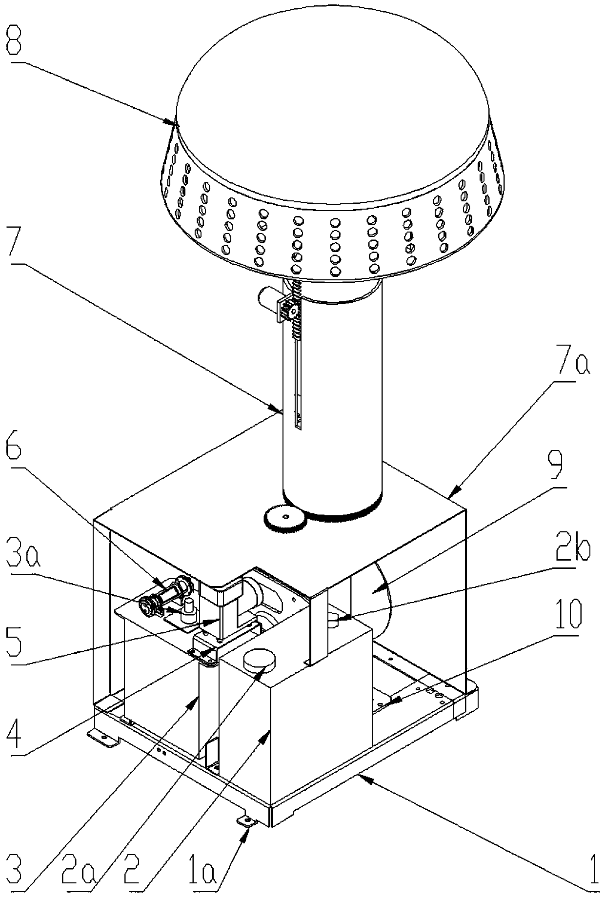 Atomizing and spraying device for disinfection robot