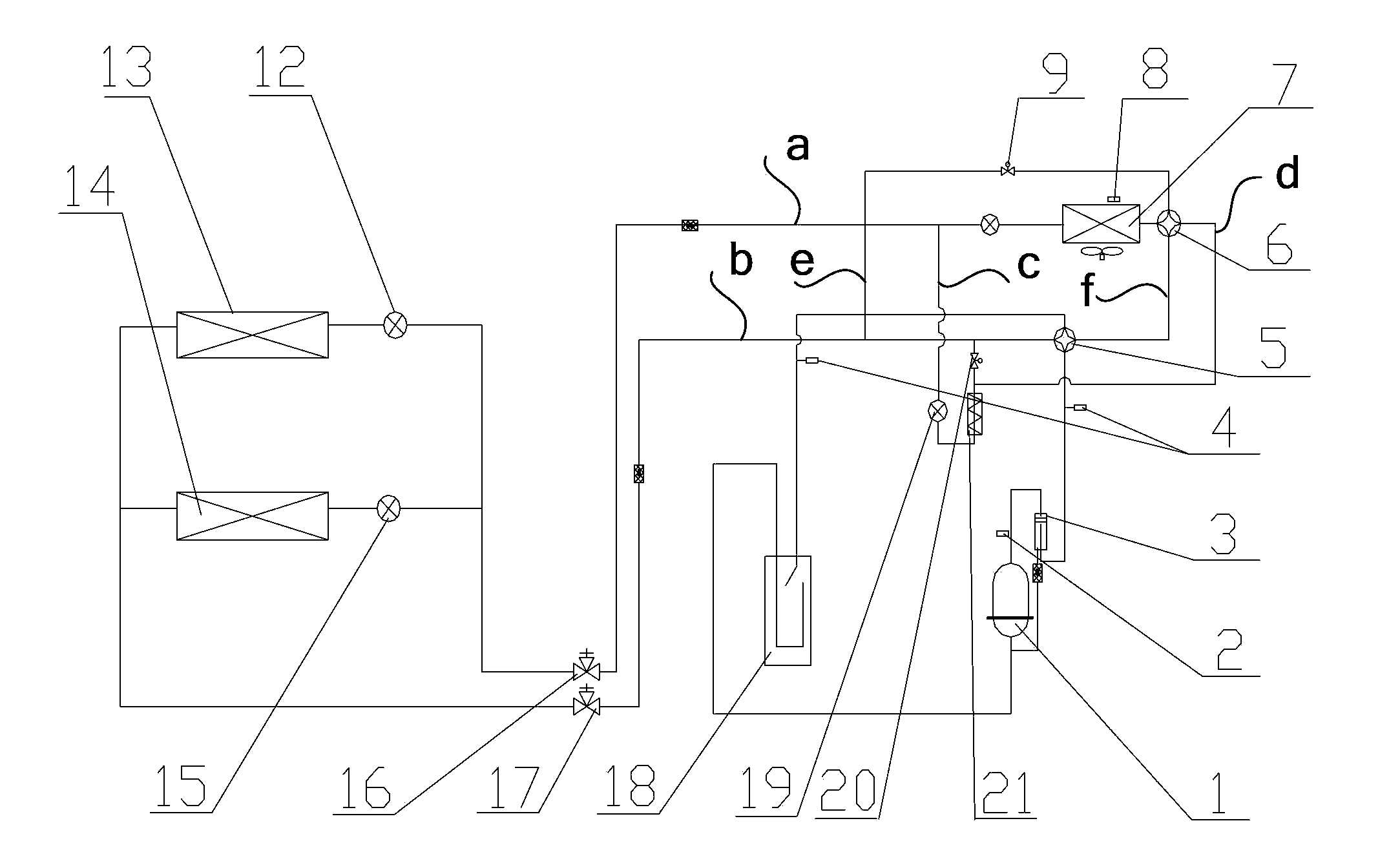 VRV (Varied Refrigerant Volume) air conditioning system and VRV air conditioning defrosting control method