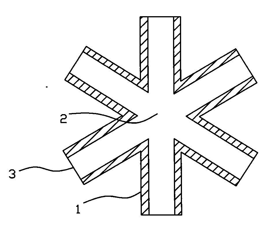 Latticed shell nodal points of rectangular section rod pieces