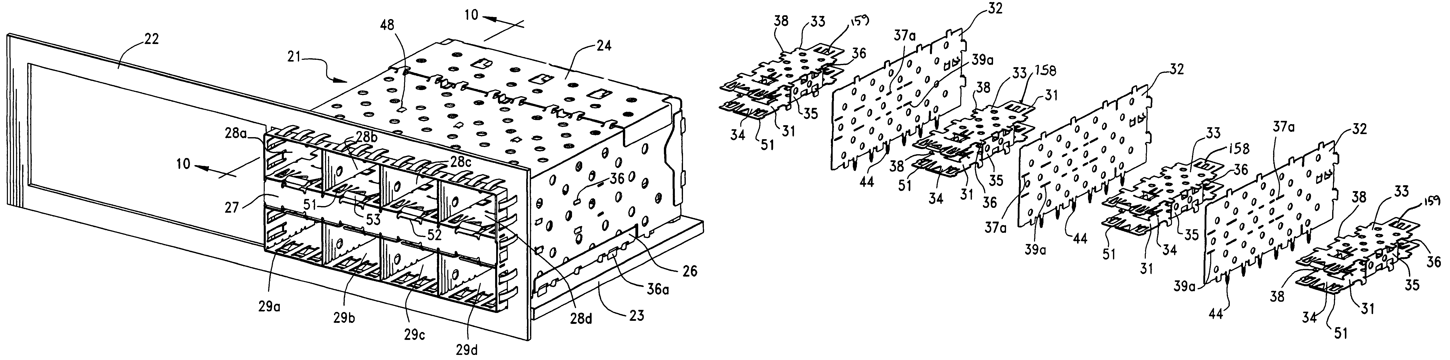 Shielded cage assembly for electrical connectors