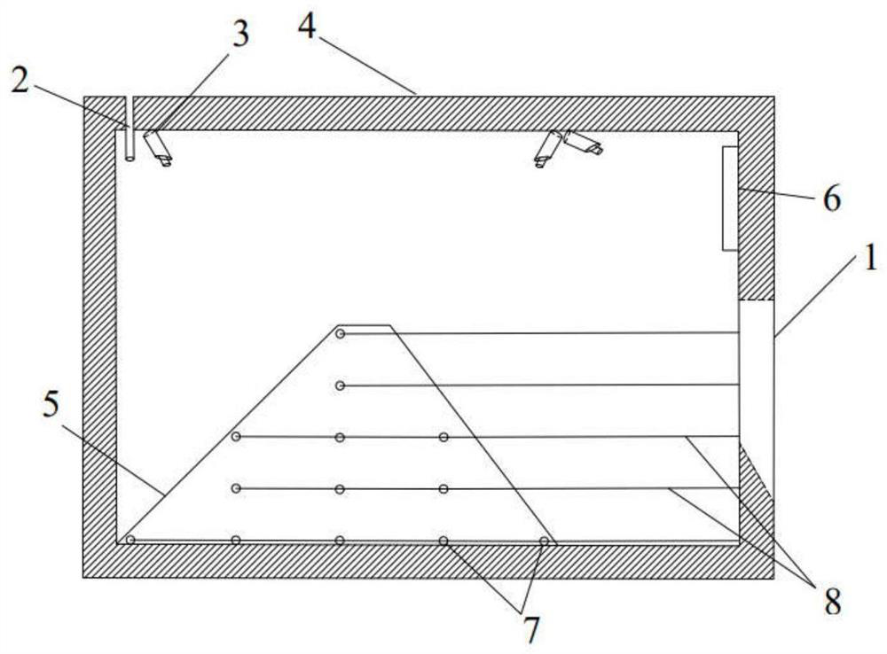 A centrifugal model test device and method for simulating concrete face dam failure