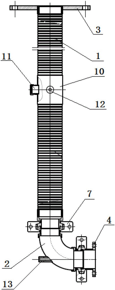 Flexible exhaust connecting device