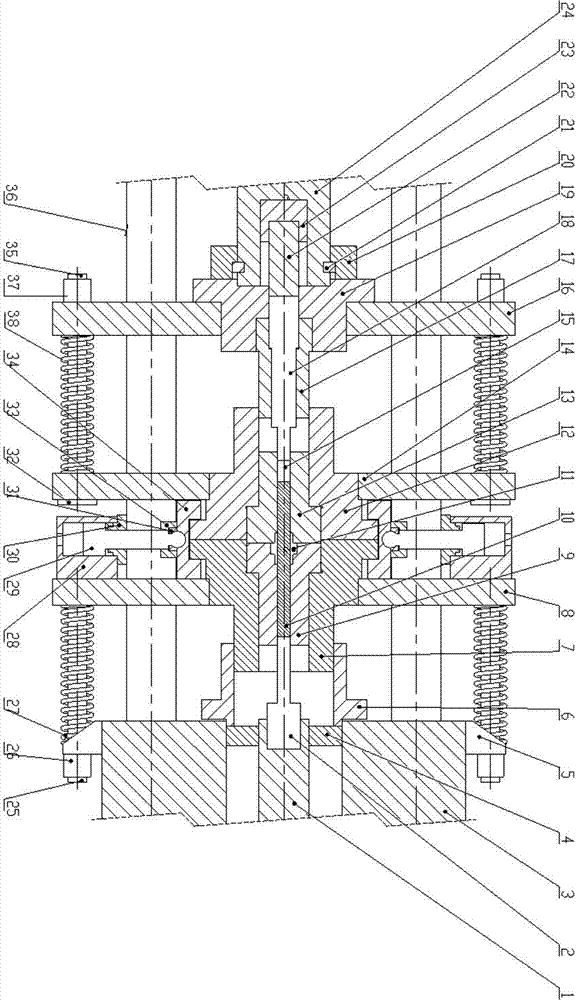 Metal plastic forming device with bidirectional extrusion function