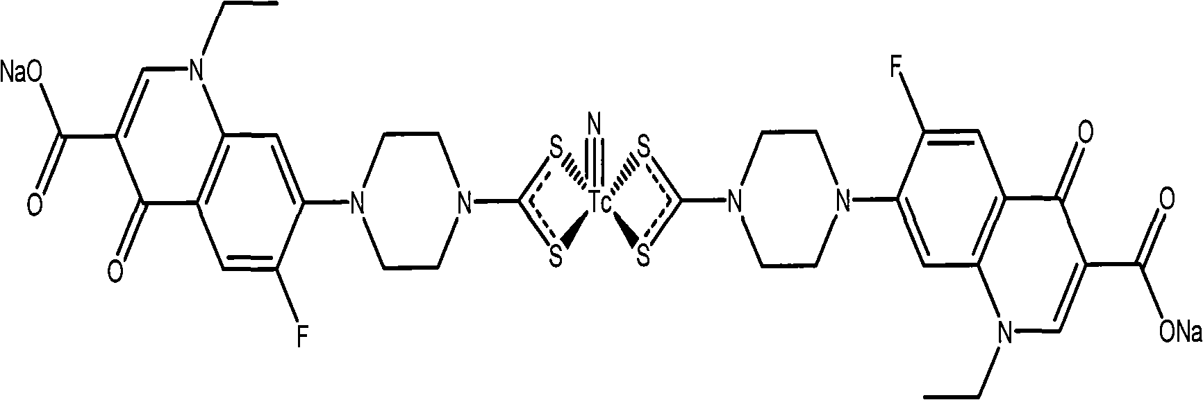 &lt;99&gt;Tc&lt;m&gt;N(NFXDTC)2 complex and preparation method and application thereof