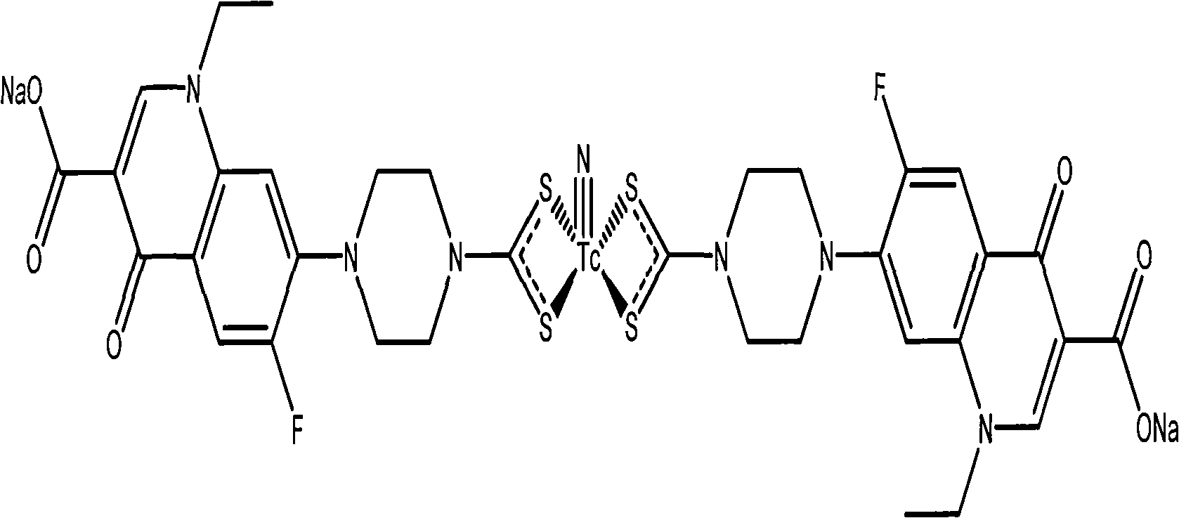 &lt;99&gt;Tc&lt;m&gt;N(NFXDTC)2 complex and preparation method and application thereof