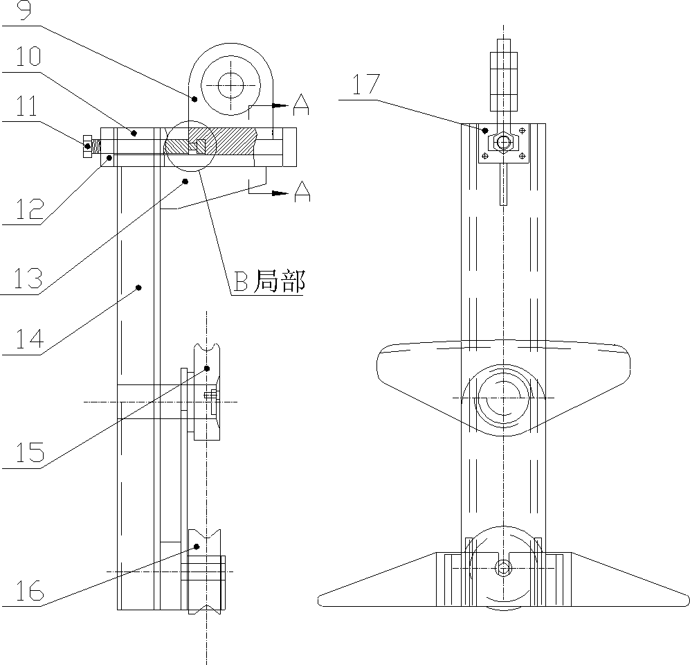 Freight transport cableway hanger for transmission lines