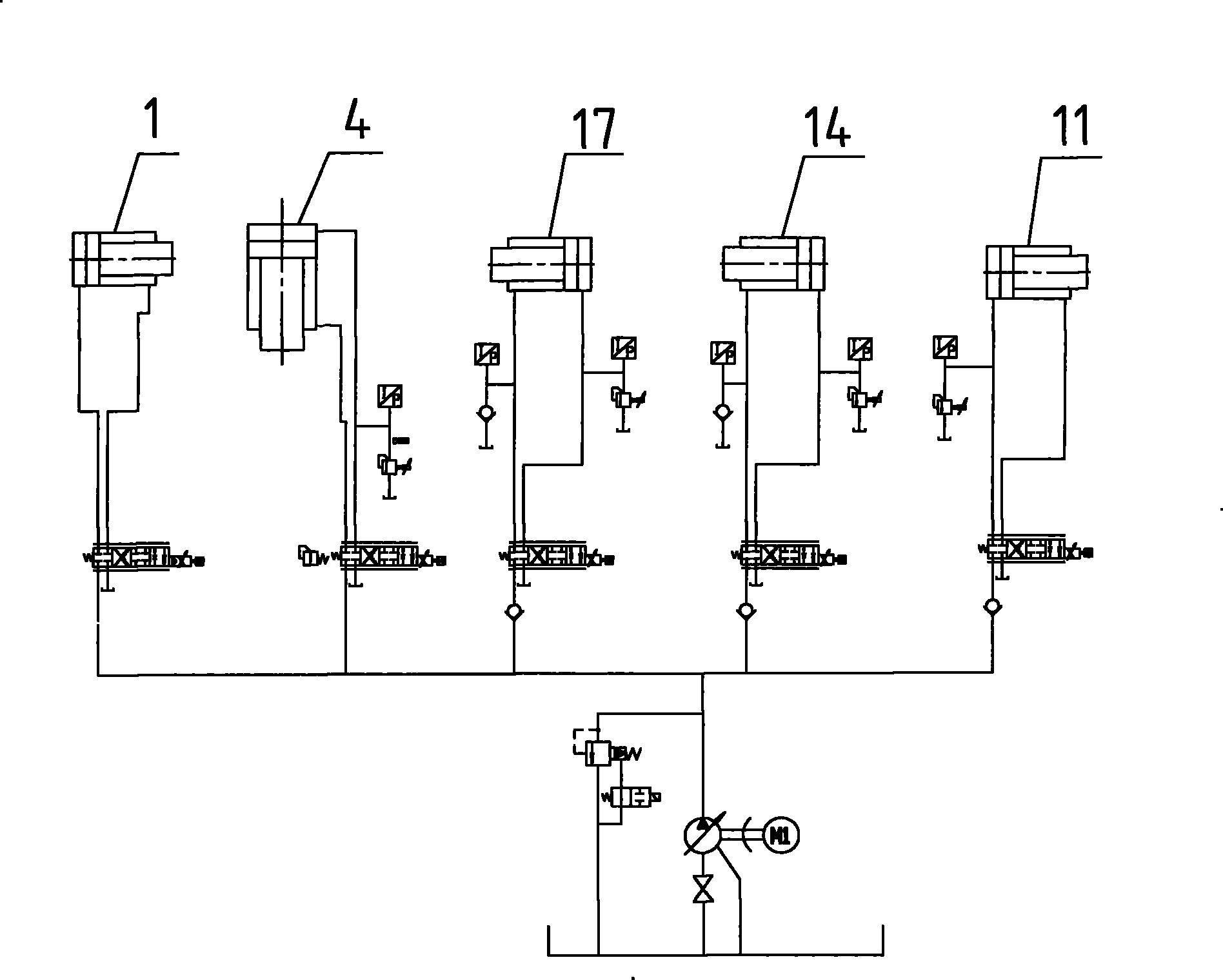 Large-scale ring rolling machine proportion servo-control system