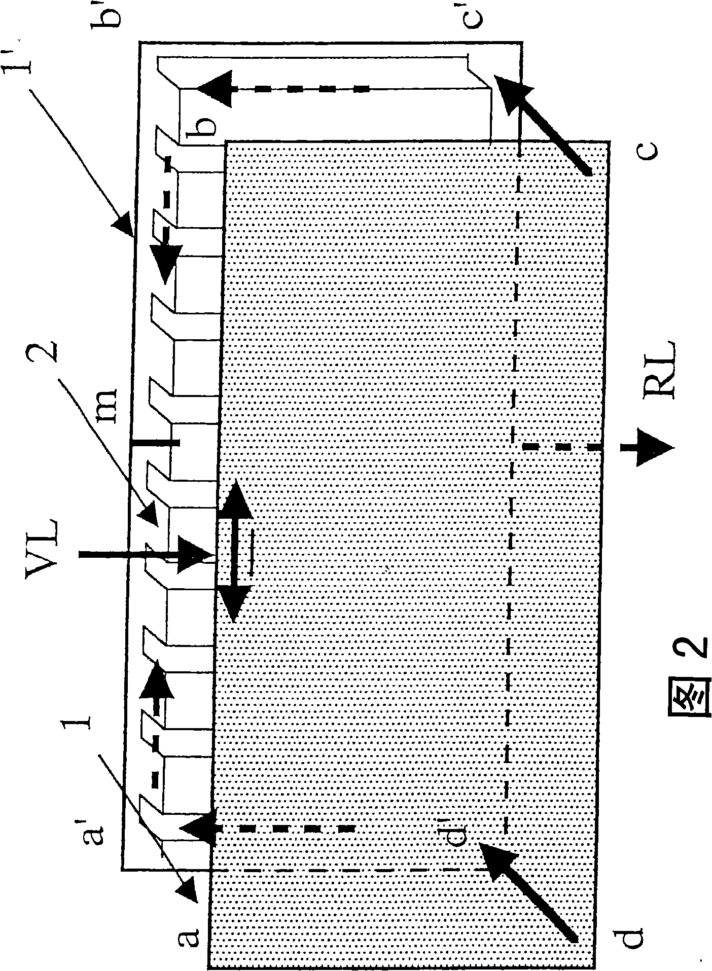 Single-row or multi-row heating body containing at least two different sections