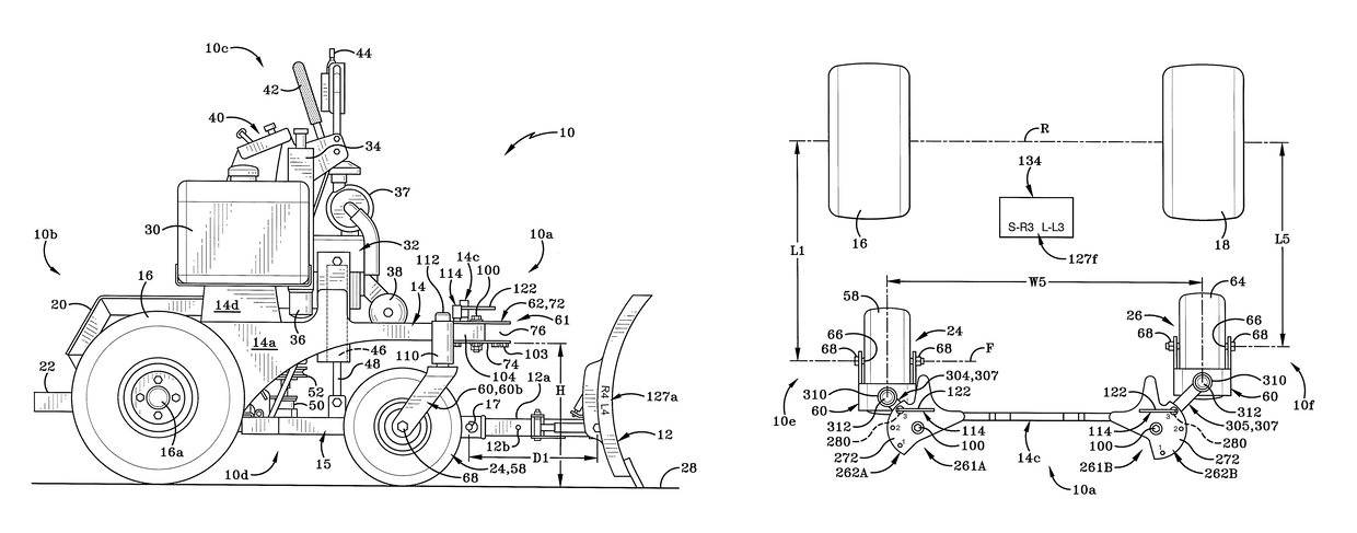 Utility vehicle with adjustable wheel base and wheel stance