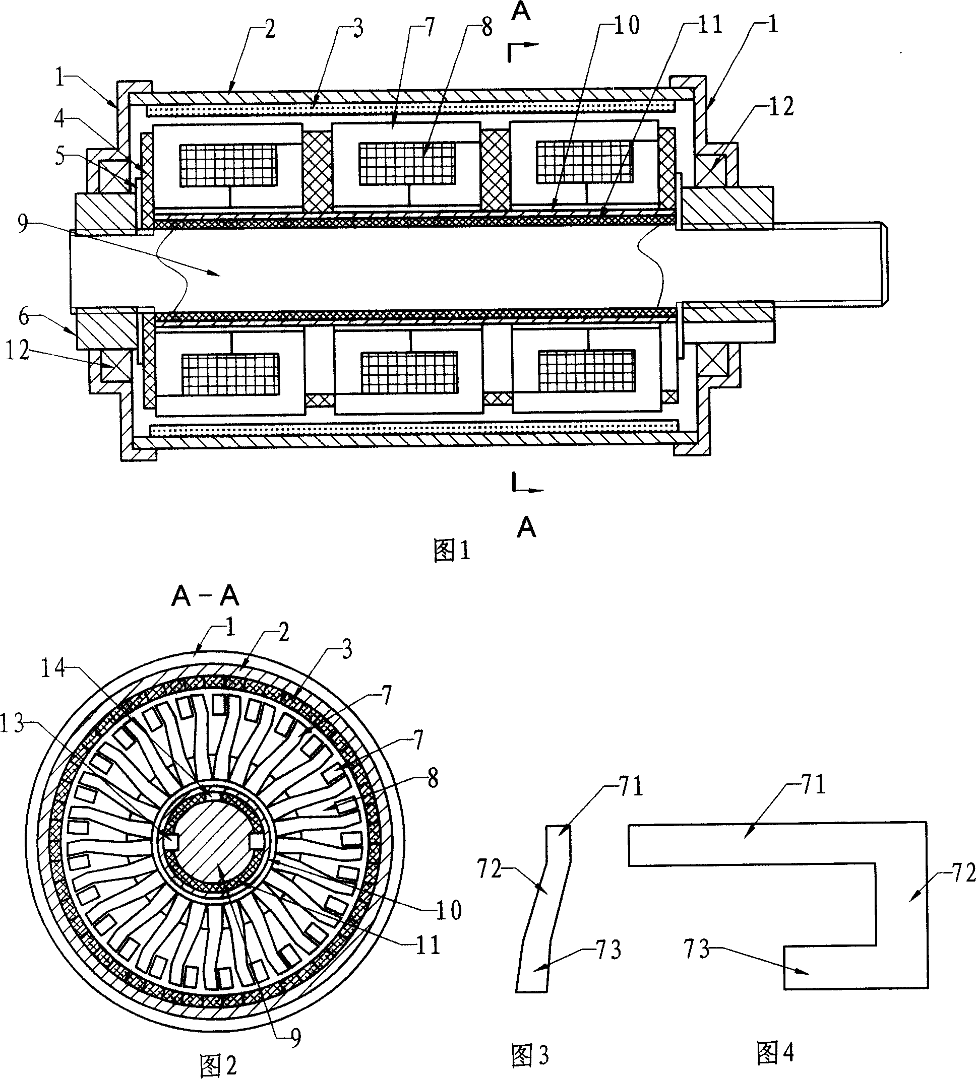 Slotless modular wind-driven generator of breeze