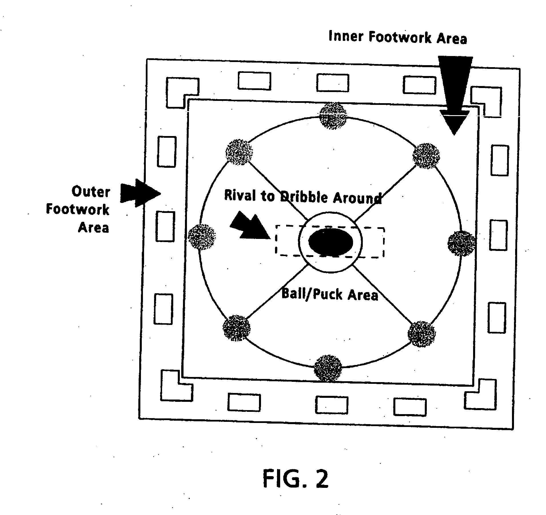 Dribbling and ball control sports training system and method