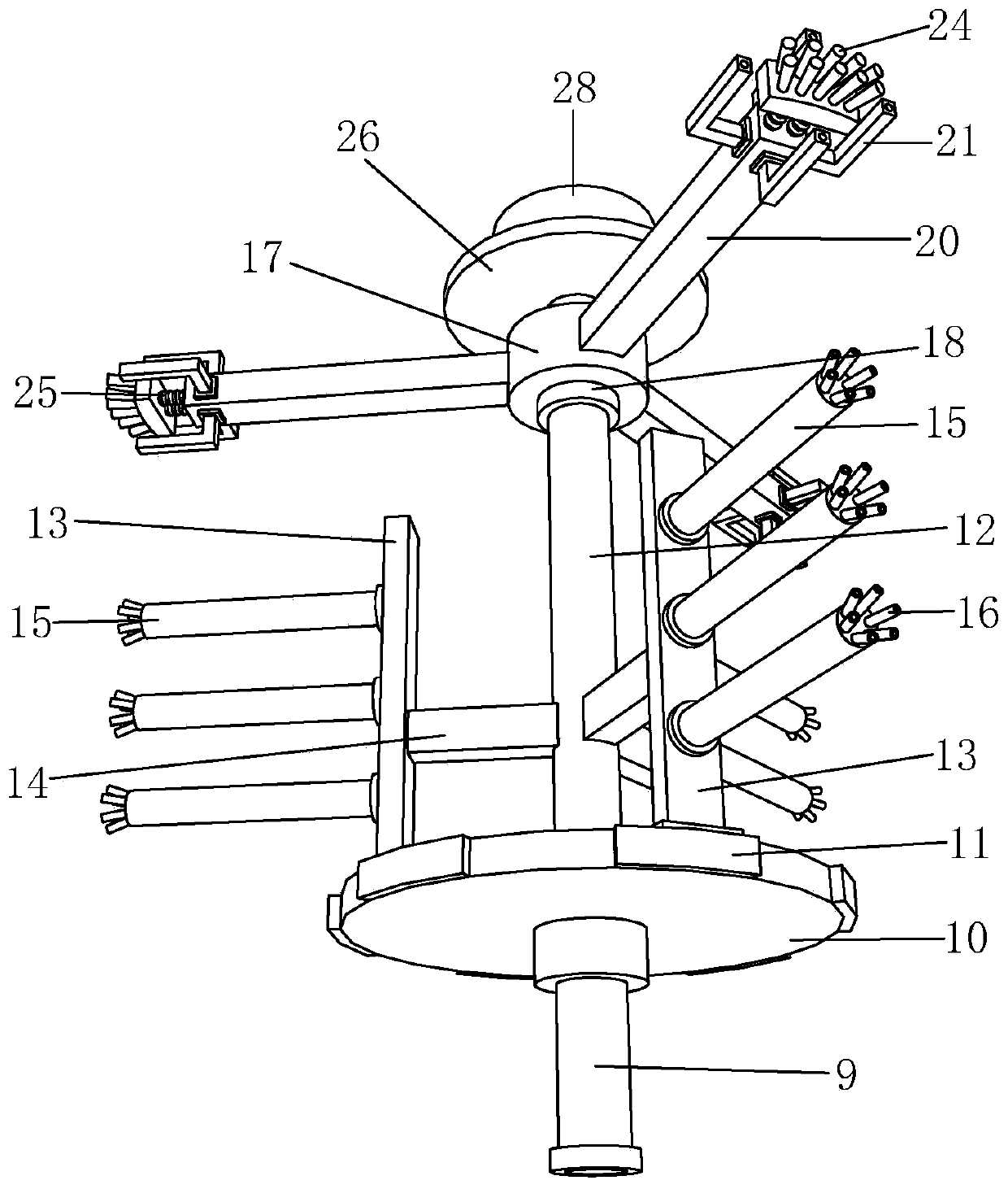 Cleaning device and method for chemical grouting pipeline