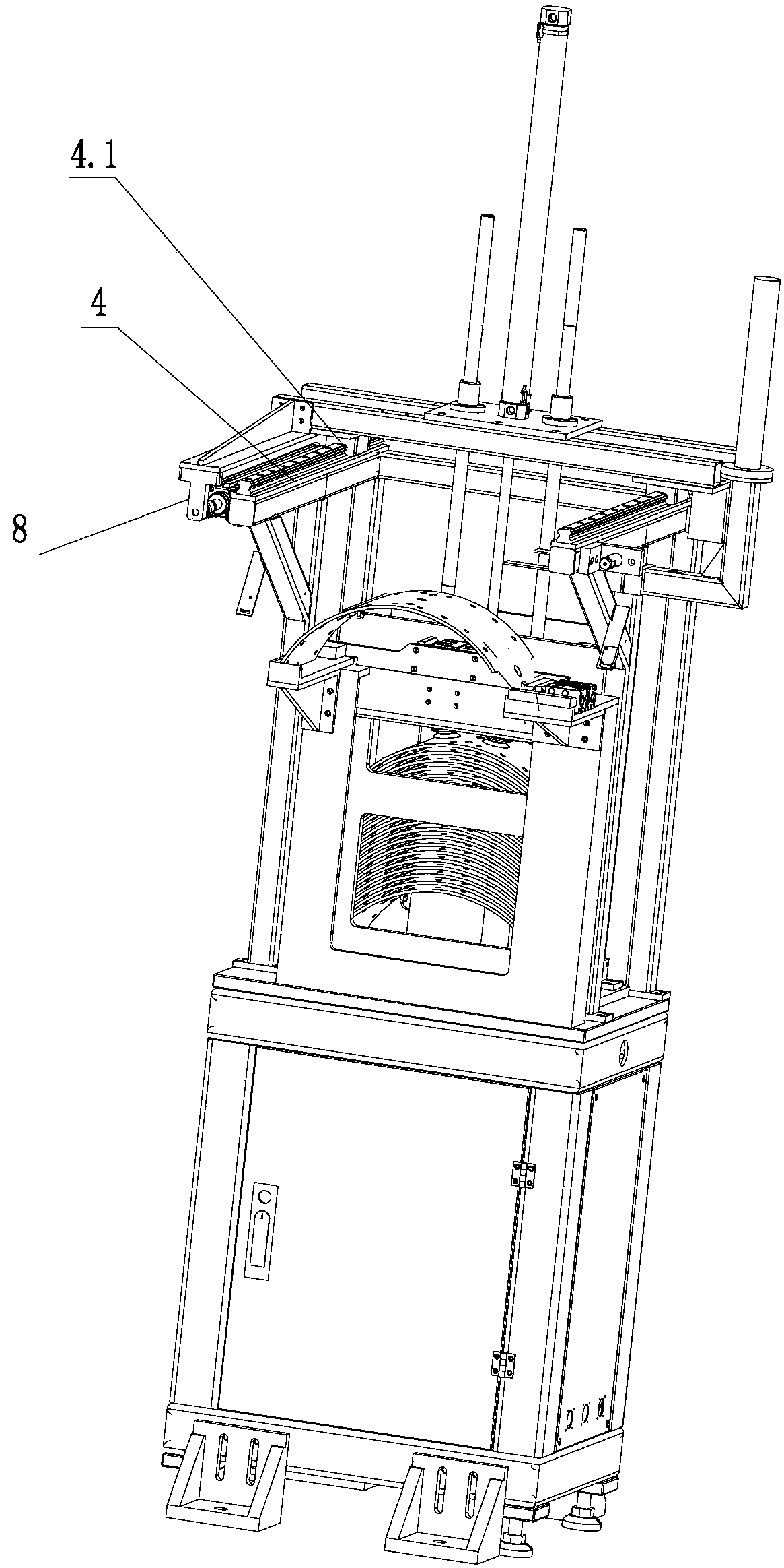 Base plate loading table for brake shoe welding and loading steps thereof