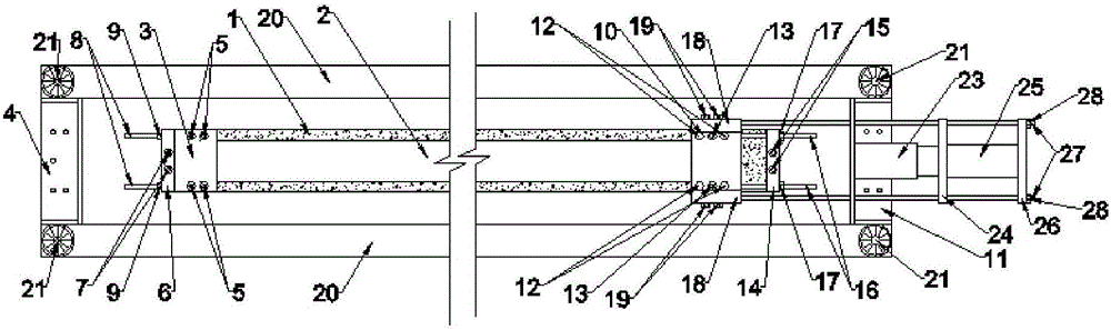 Device and method for strengthening concrete with prestressed fiber reinforced composite material