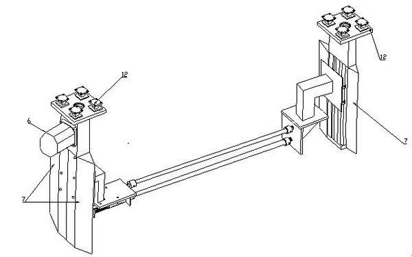 Vortex-induced vibration test device for movable deep sea vertical pipe array model at lower top end of uniform flow