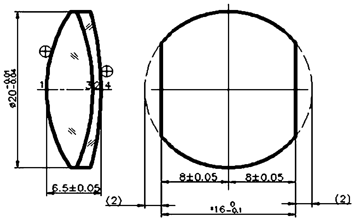 Special-shaped high-precision optical double-glued lens processing process