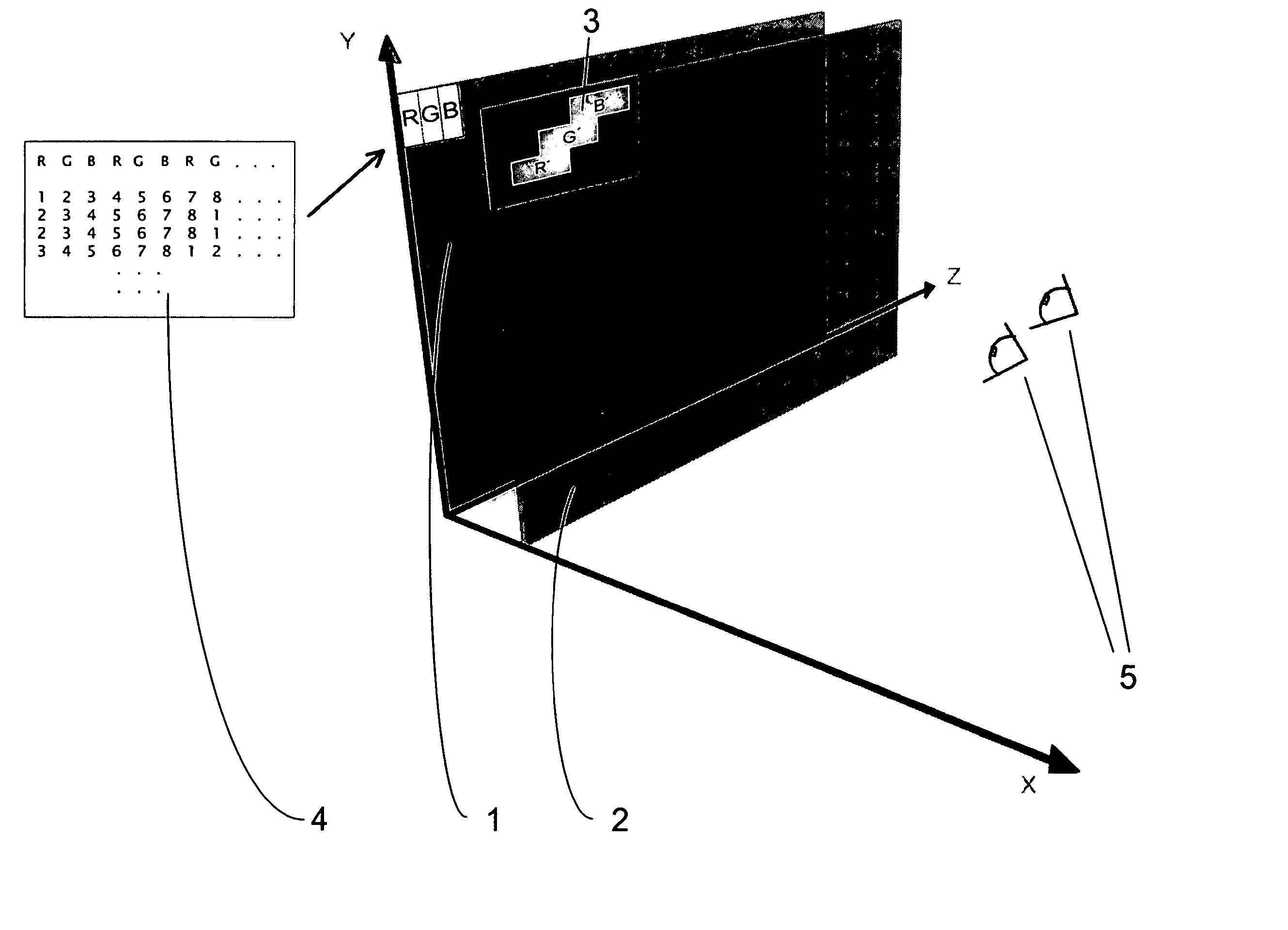 Method for simulating optical components for the stereoscopic production of spatial impressions