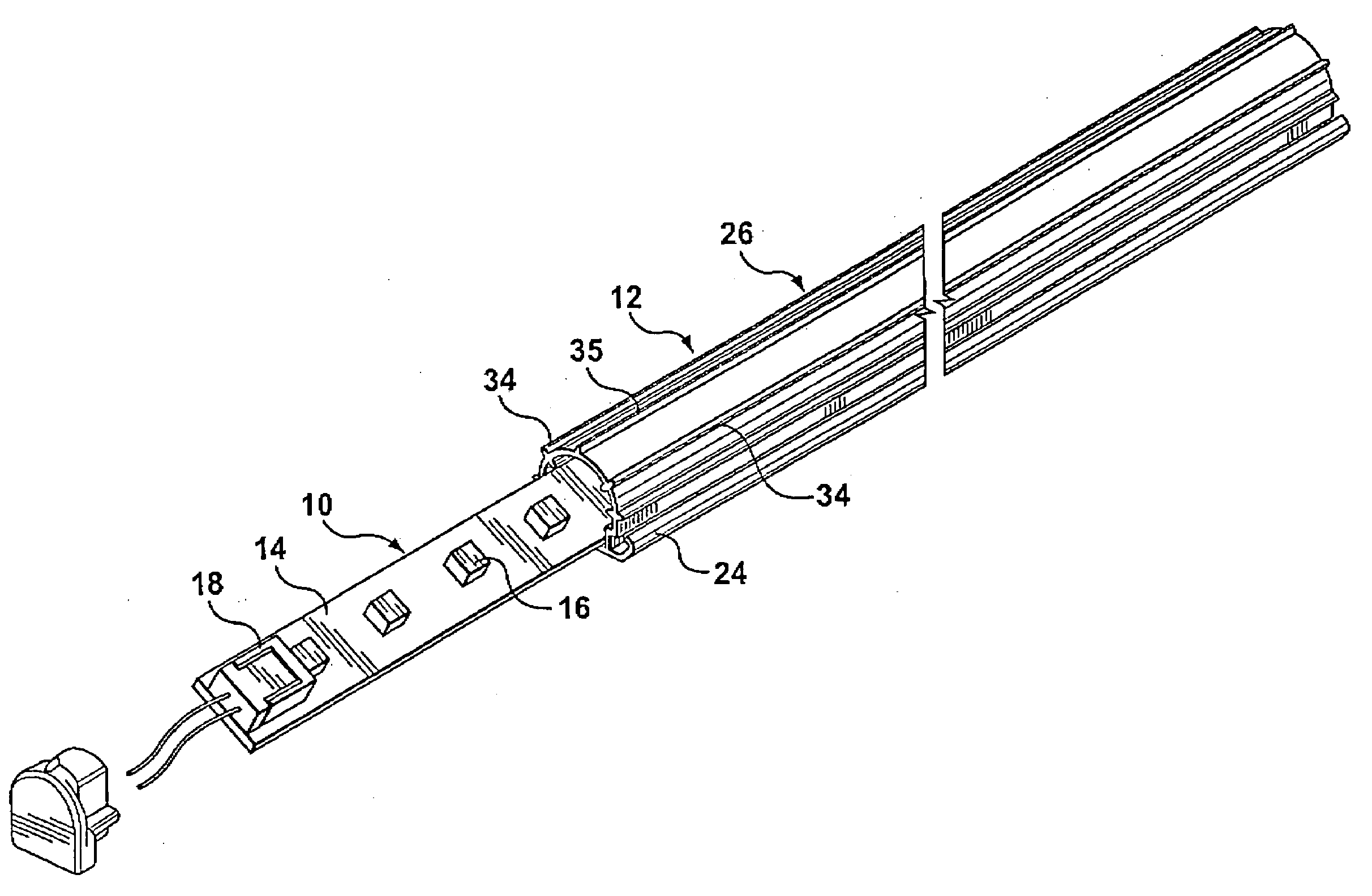 Strip lighting assembly