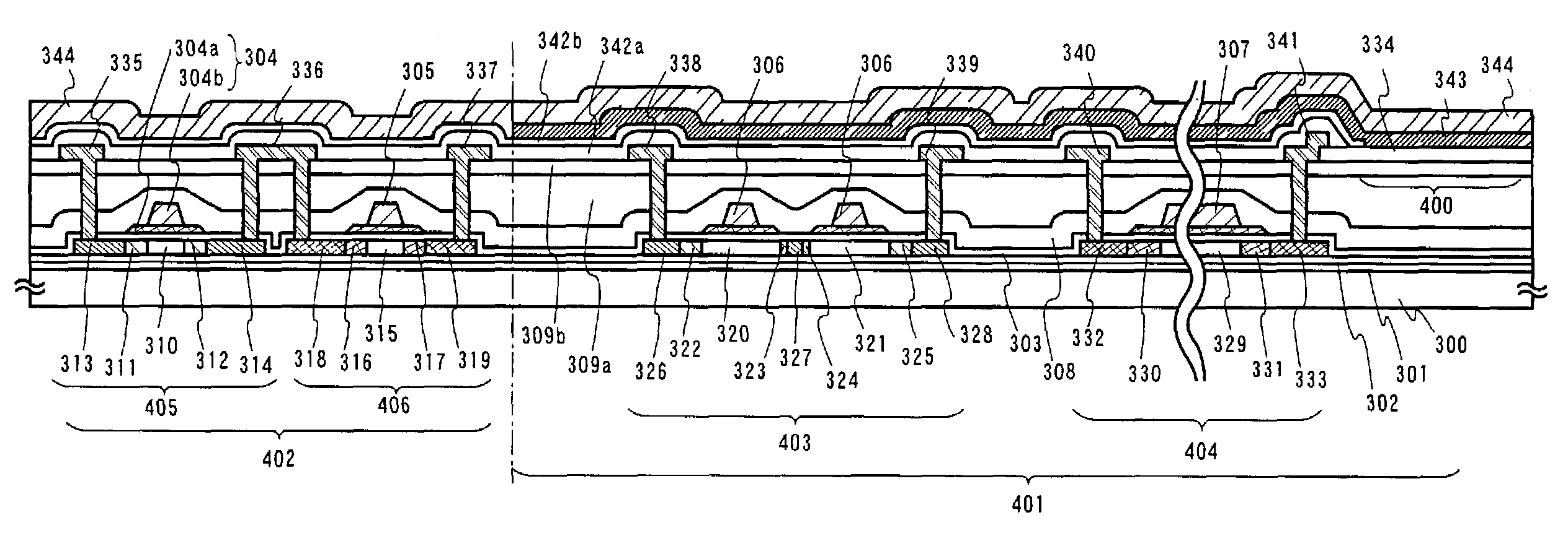 Light emitting device having TFT