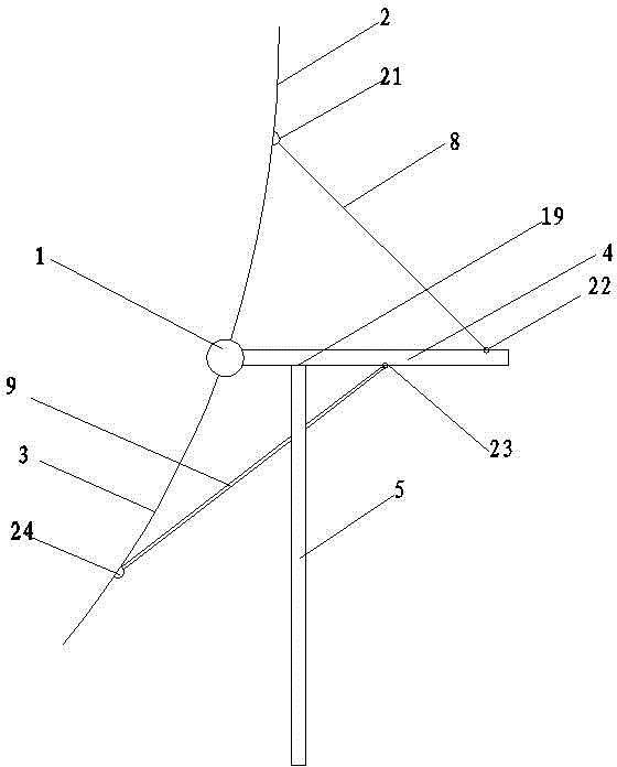 Curvature-variable double parabolic plate rear support moment parallel structure