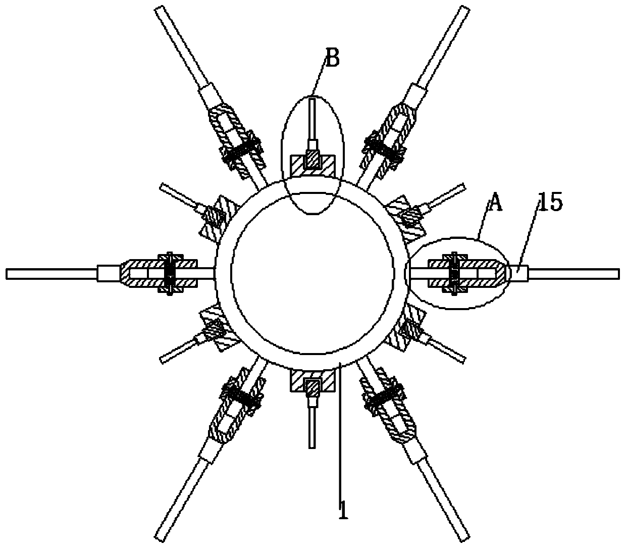 Space cable net and cable replacing mode thereof