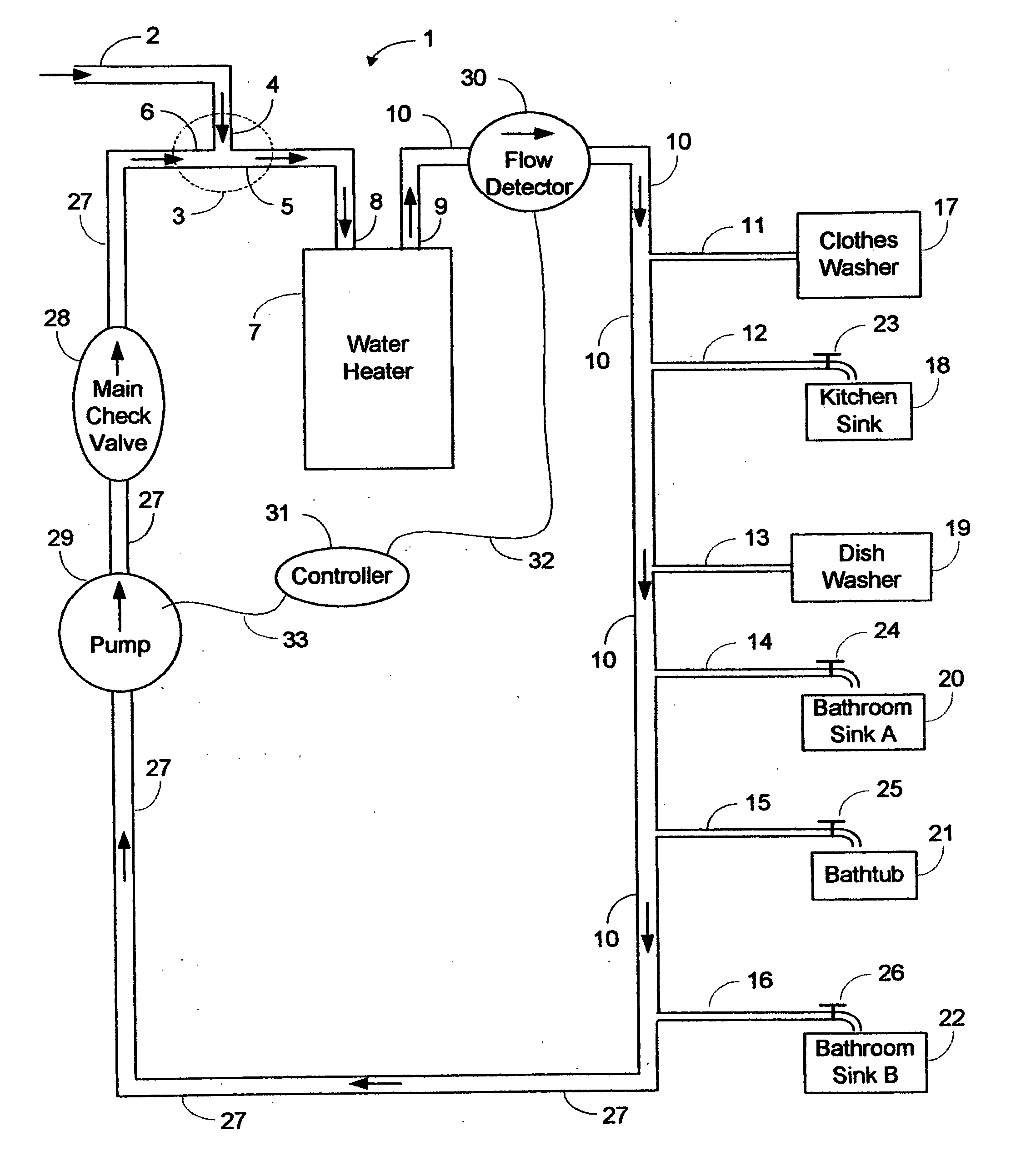 Water conservation / hot water recirculation system utilizing timer and demand method