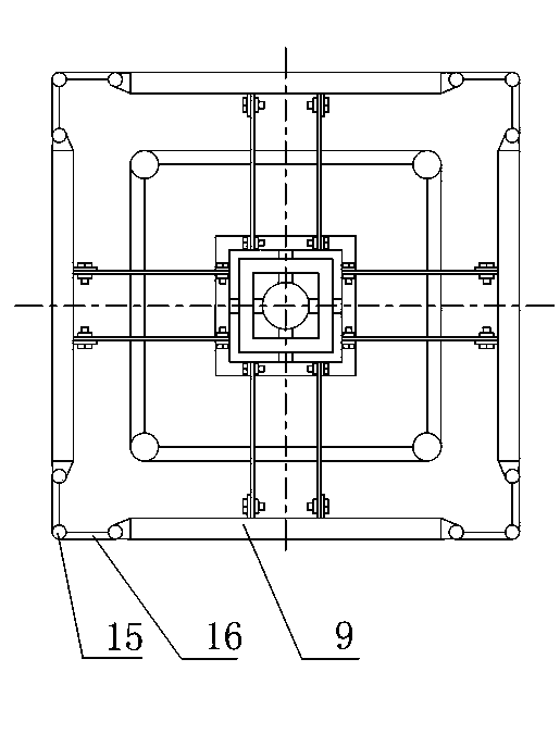 Hydraulic telescopic device for elevator shaft mold and operating method thereof