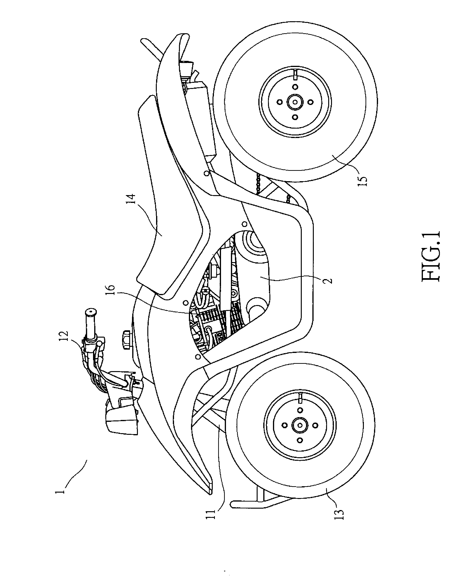 Cooling structure for a continuous variation transmission system of an all-terrain vehicle