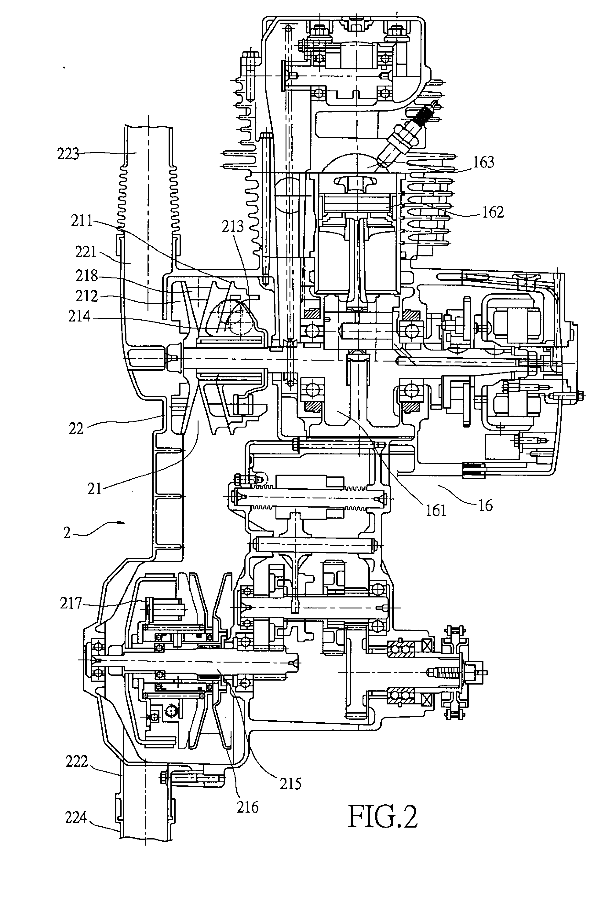 Cooling structure for a continuous variation transmission system of an all-terrain vehicle