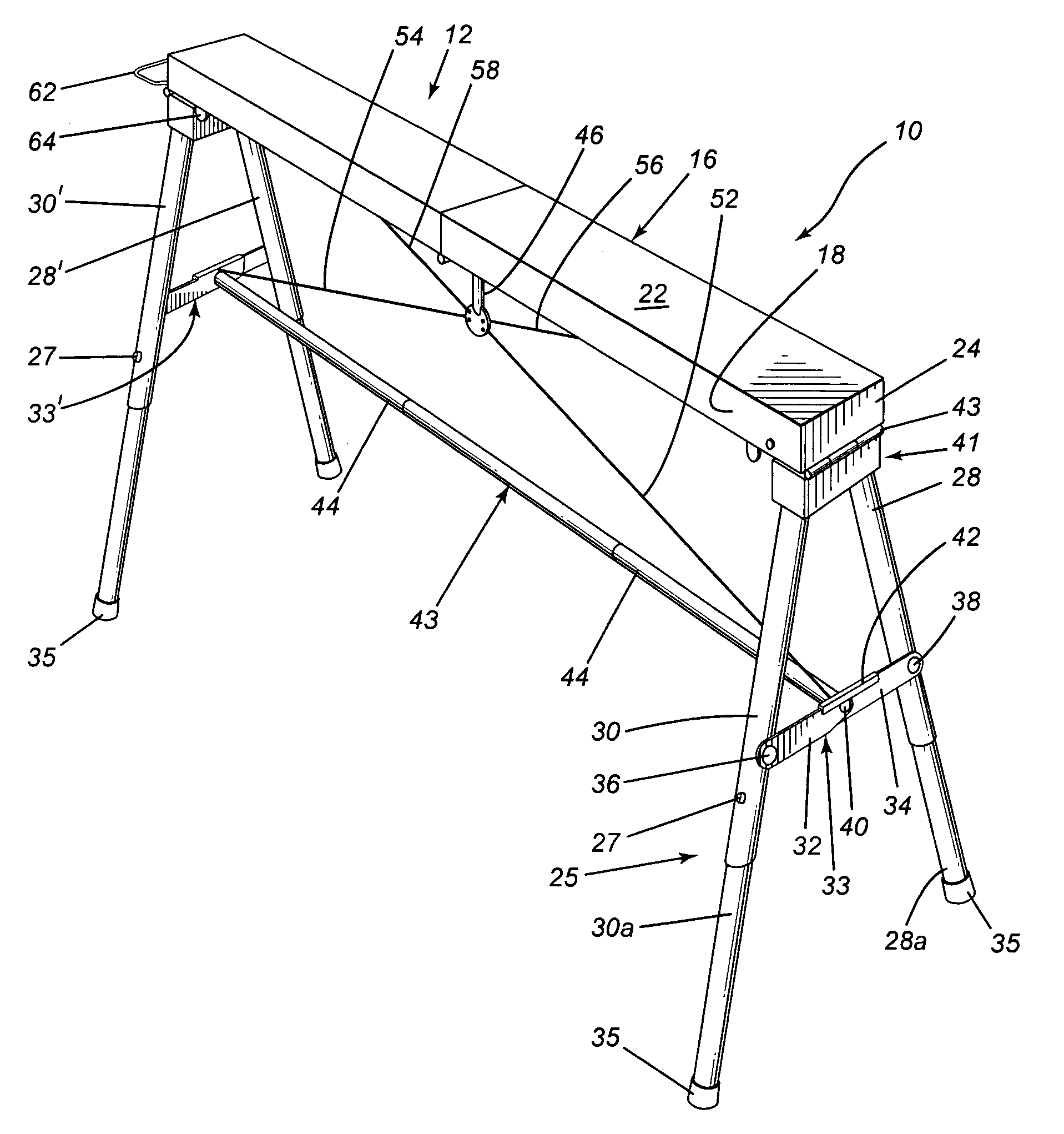 Knockdown sawhorse