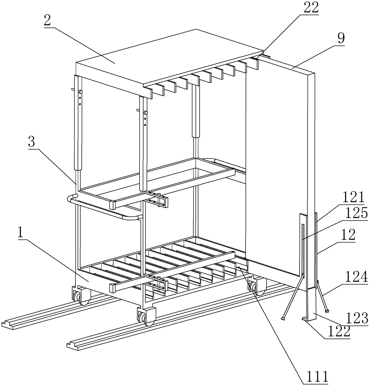 Multifunctional fireproof door transport vehicle