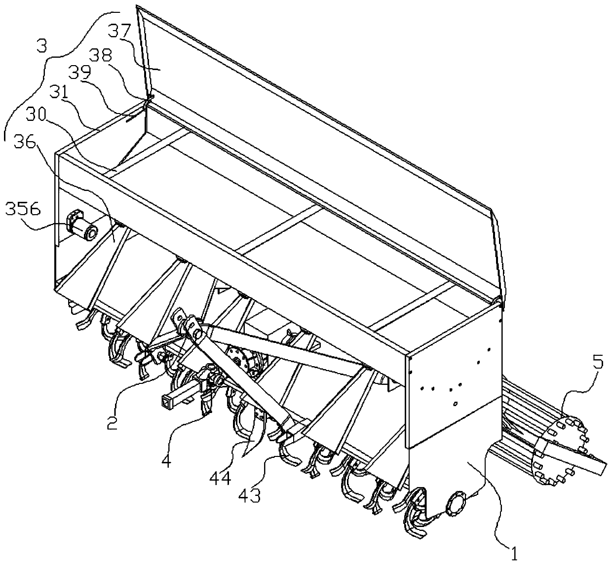 Fertilization, rotary tillage, compacting and crushing integrated machine