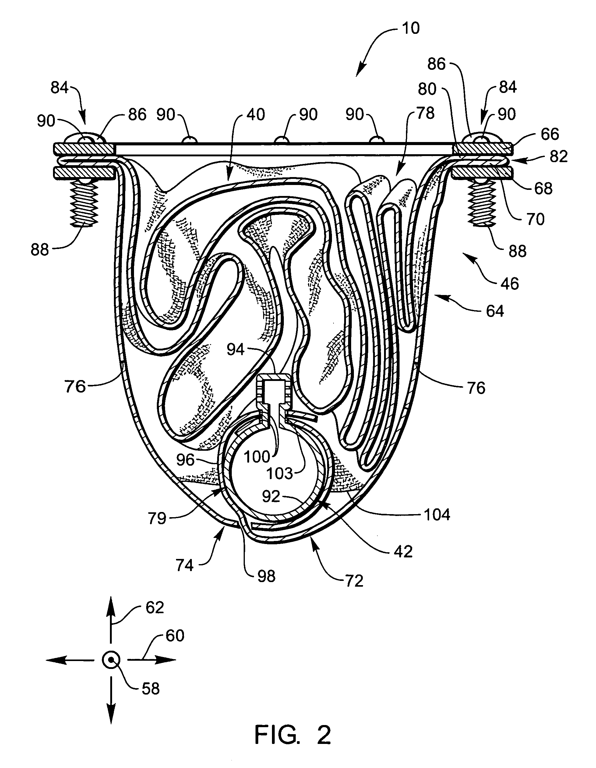 Flexible housing for an airbag module