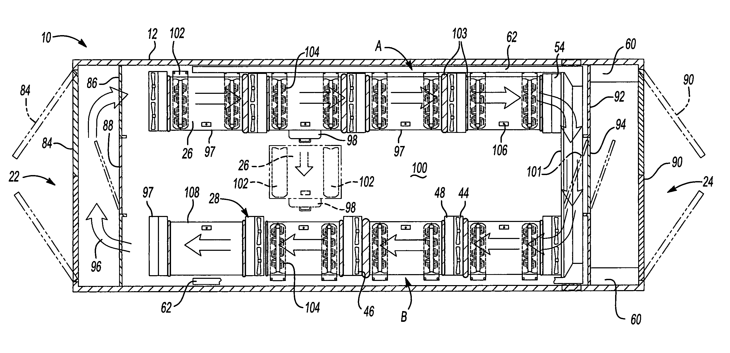 Server rack service utilities for a data center in a shipping container