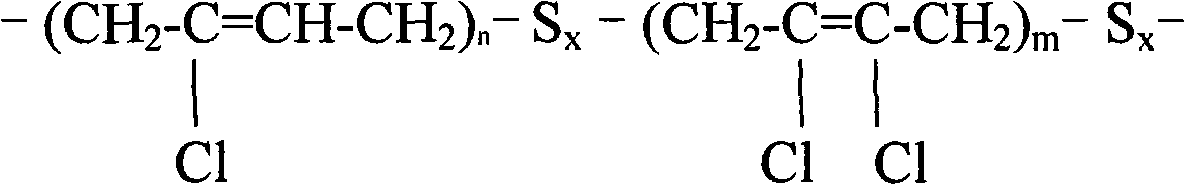 Sulfur-modified neoprene, method for preparing same and applications