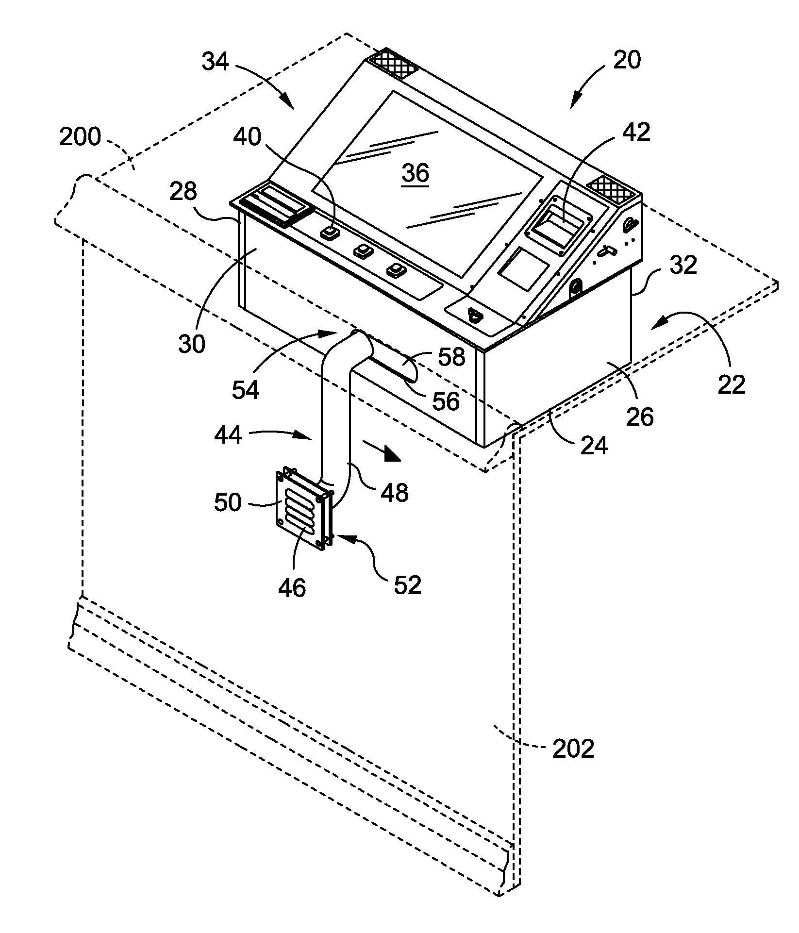 Bar top gaming unit