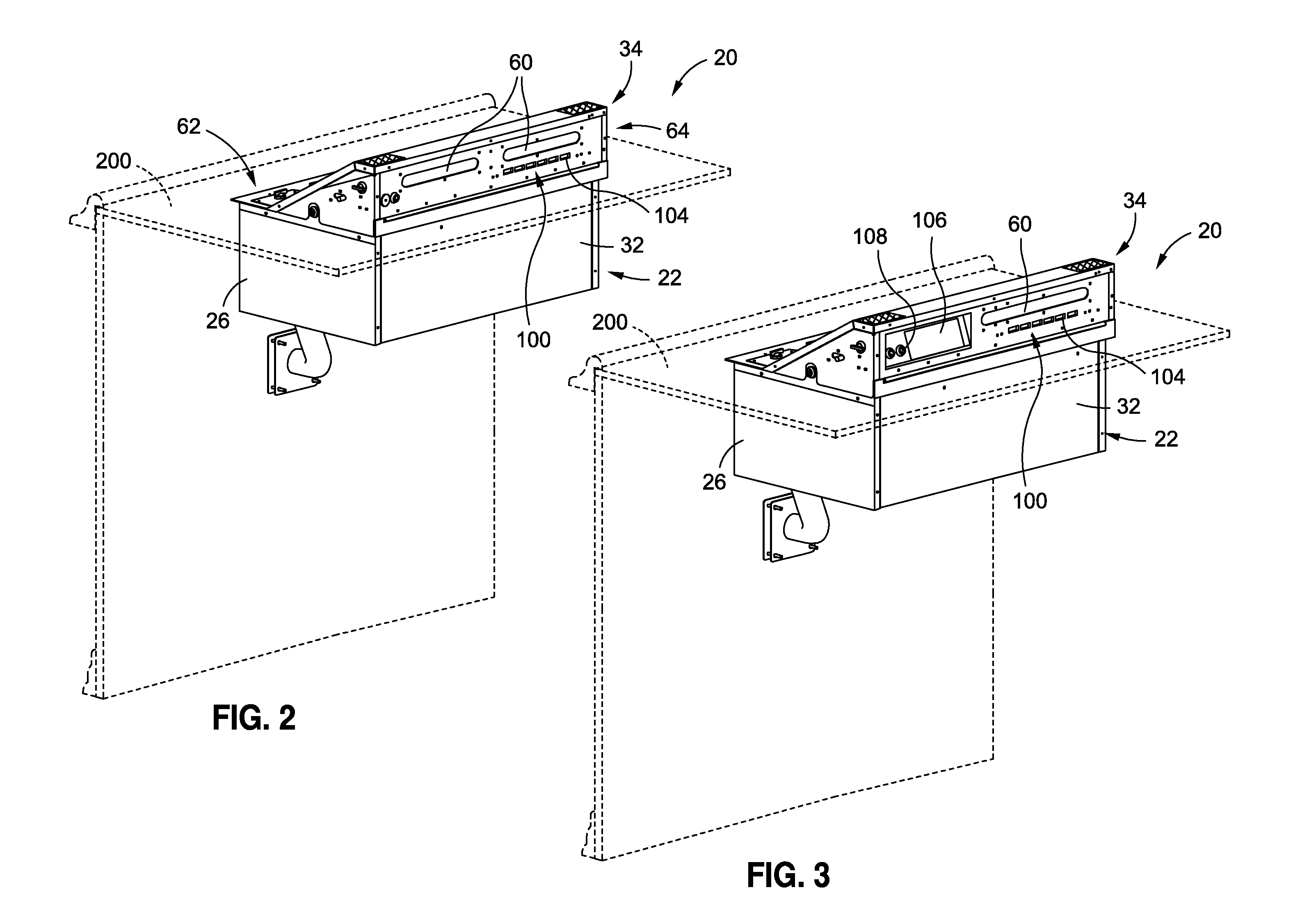 Bar top gaming unit