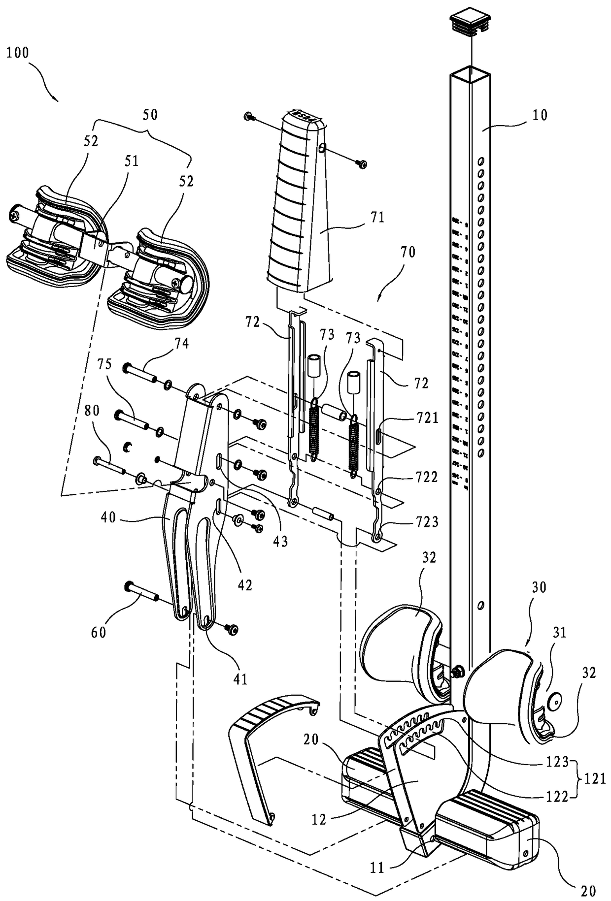 The pinch structure of the handstand machine