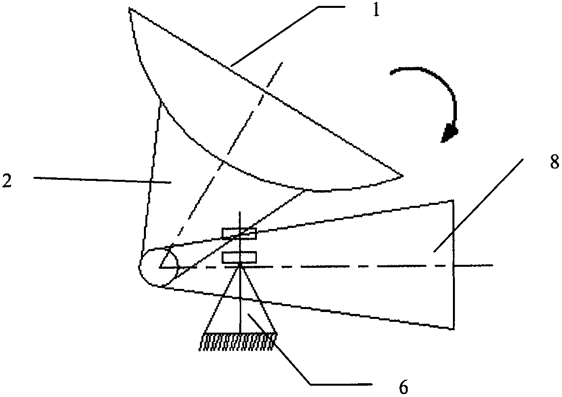 Satellite-borne folding mobile antenna and locking method thereof