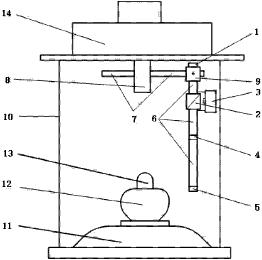 Measuring device of insulator surface charge of direct-current gas insulated metal enclosed electric transmission line.