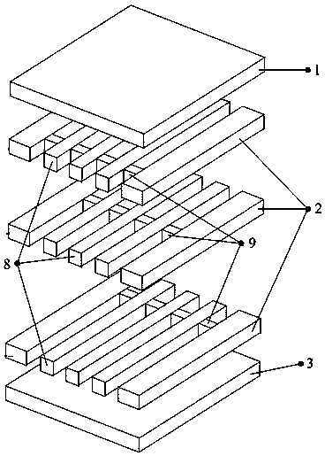 Three-dimensional microchannel array liquid cooling structure based on printed circuit board