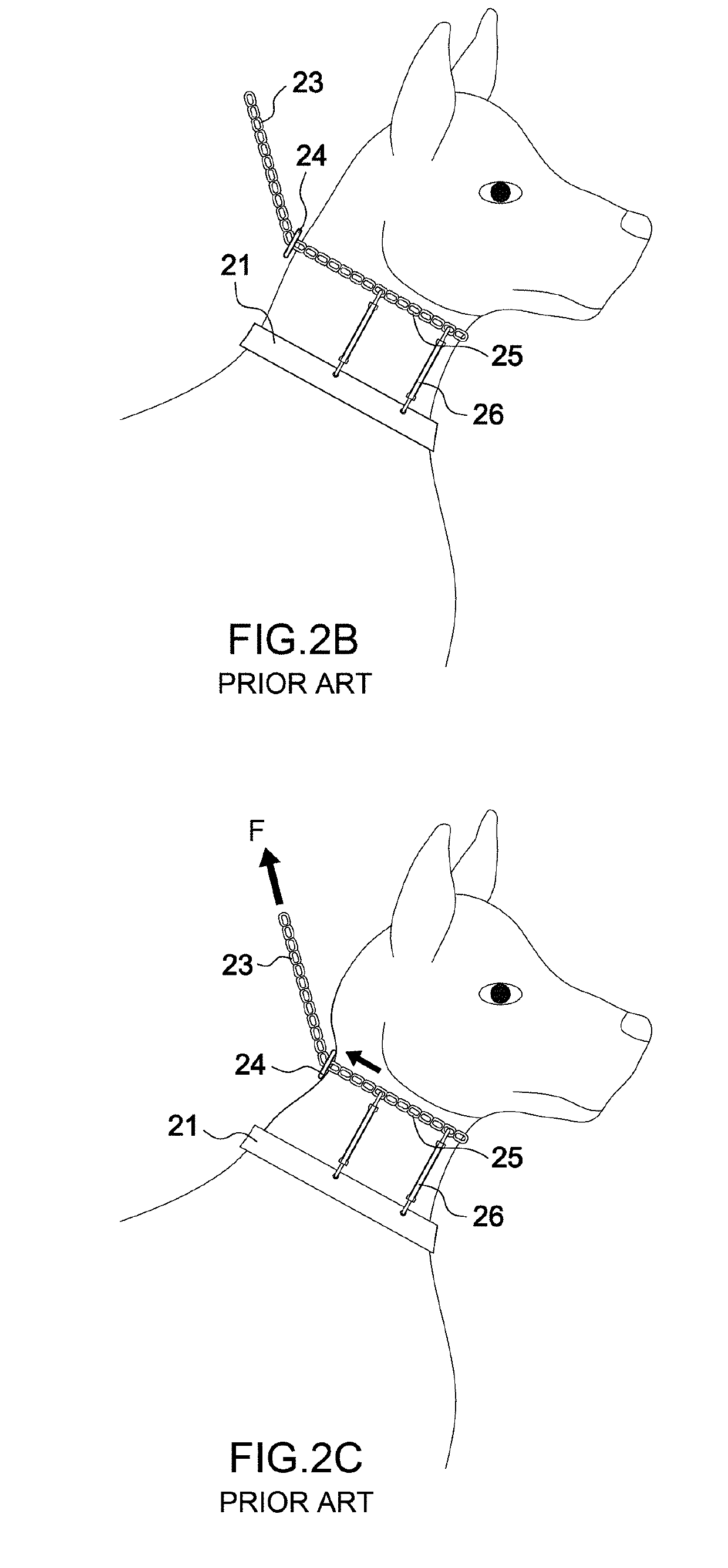 Dog collar with a limited tightening structure