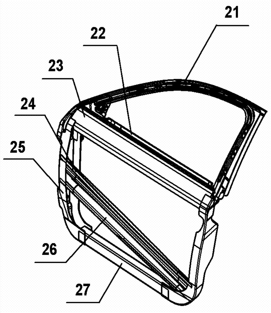 Modularized vehicle door with steel, aluminum and plastic mixed