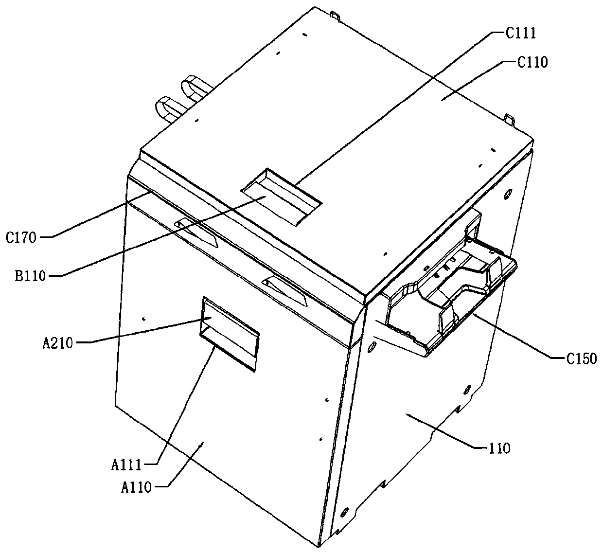 Banknote conveying module and banknote adding machine thereof