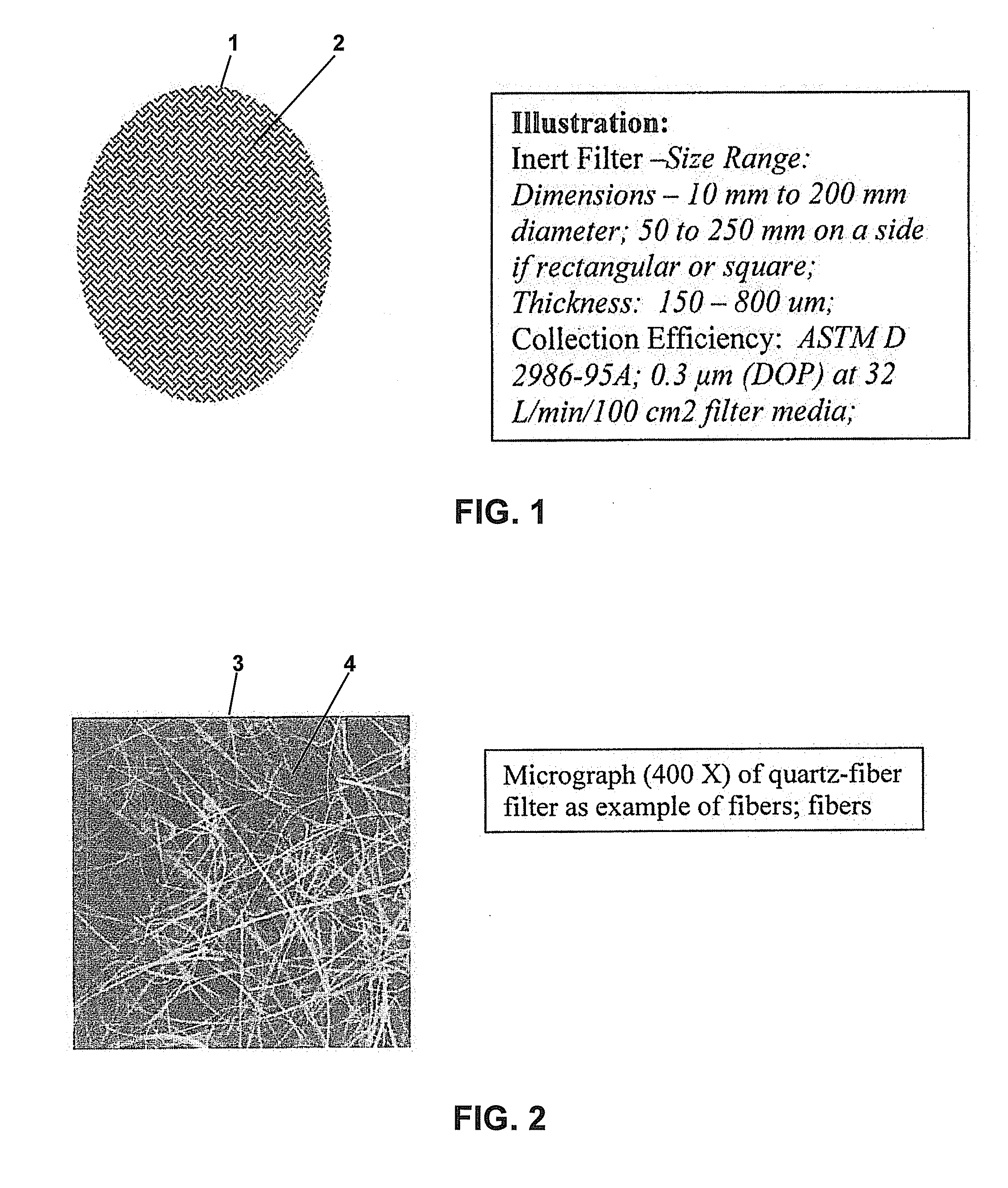 Artifact free inert filter medium for collection of organic particles