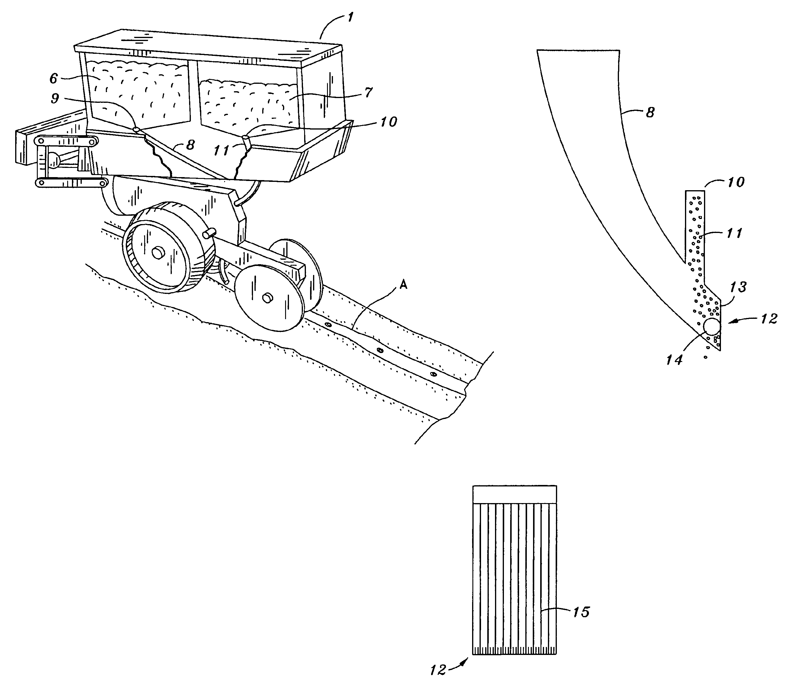 Method and system for concentrating chemical granules around a planted seed